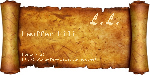 Lauffer Lili névjegykártya
